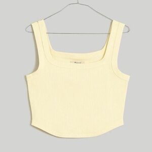 Madewell yellow ribbed cropped tank top